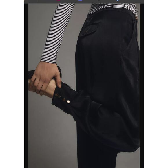 Anthropologie Silky Cuffed Barrel Pants - New XL - Picture 4 of 5